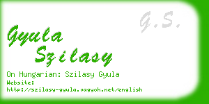 gyula szilasy business card